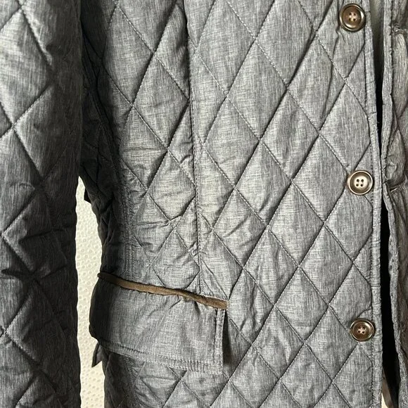 Gutteridge Men's Gray Brown Long Sleeve Button-Down Quilted Jacket Size 52